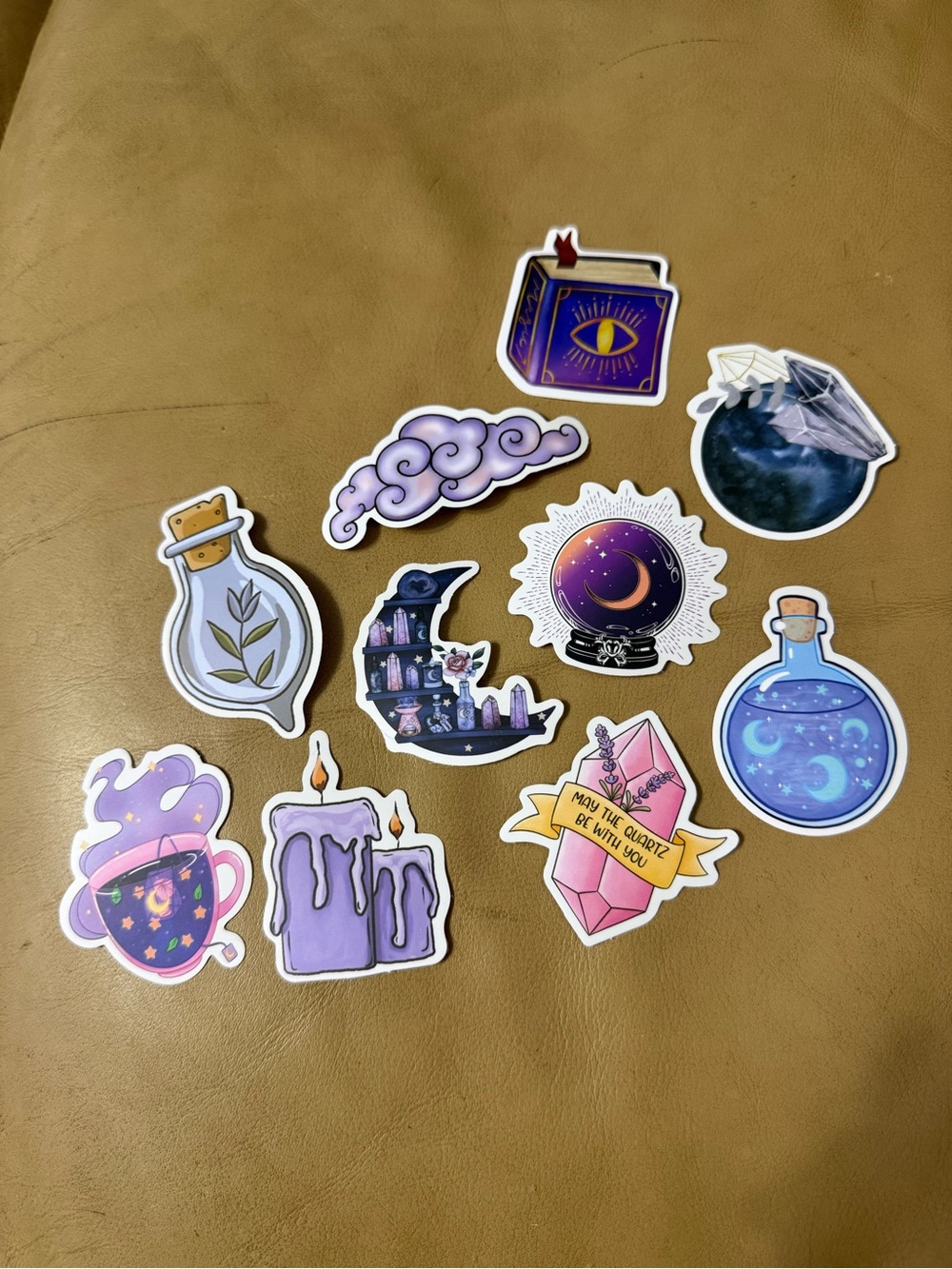 10 pc Witchy Apothecary Sticker Lot Celestial Crystals Potion Whimsigoth